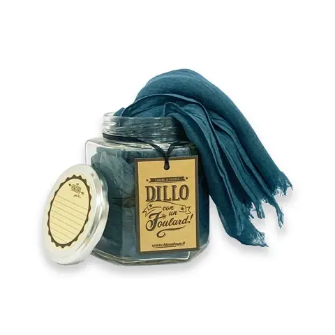 foulard canapa e viscosa in barattolo -col.petrolio